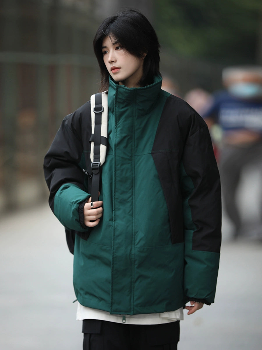 Stitching, stand-up collar padded jacket No.1047