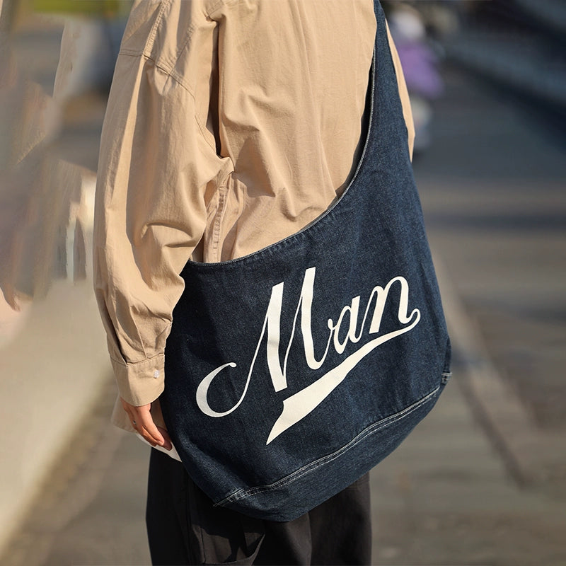 Denim canvas crossbody bag No.1301