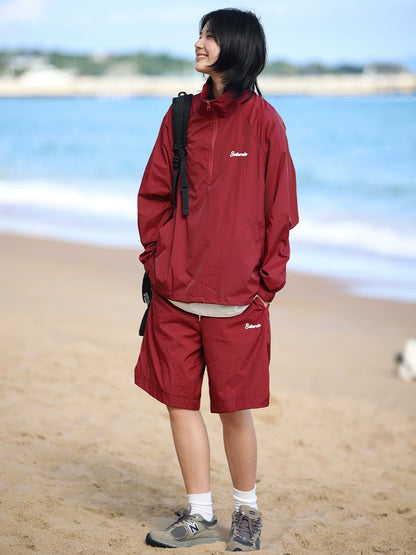 UPF50+ sunscreen clothing set-up two-piece summer light UV protection casual shorts+jacket