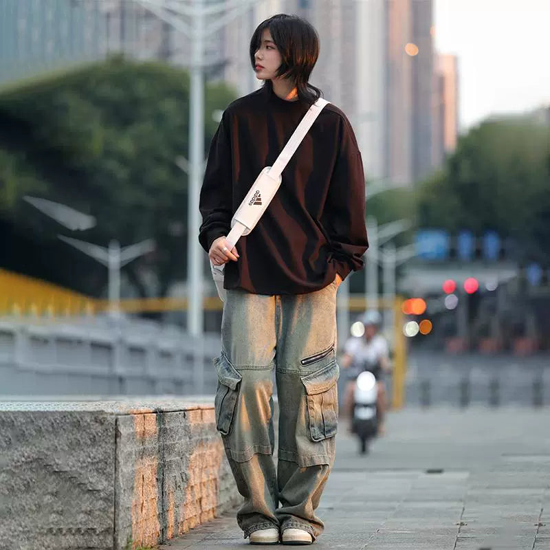 Half-high-necked velvet base sweatshirt No.1421