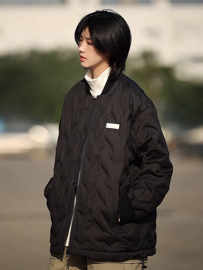 [DUCK DOWN] light padded baseball collar jacket, bomber jacket No.1112