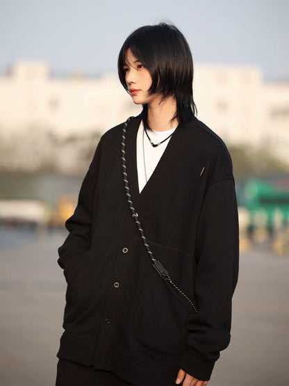 Japanese vintage collarless cardigan No.1213