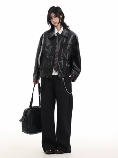 Quilting Vegan Leather Jacket No. 1652