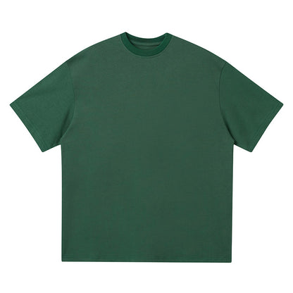 sleeve men's solid color T-shirt basic Japanese casual versatile loose retro trend heavy No.1837