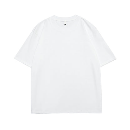 sleeve men's solid color T-shirt basic Japanese casual versatile loose retro trend heavy No.1837