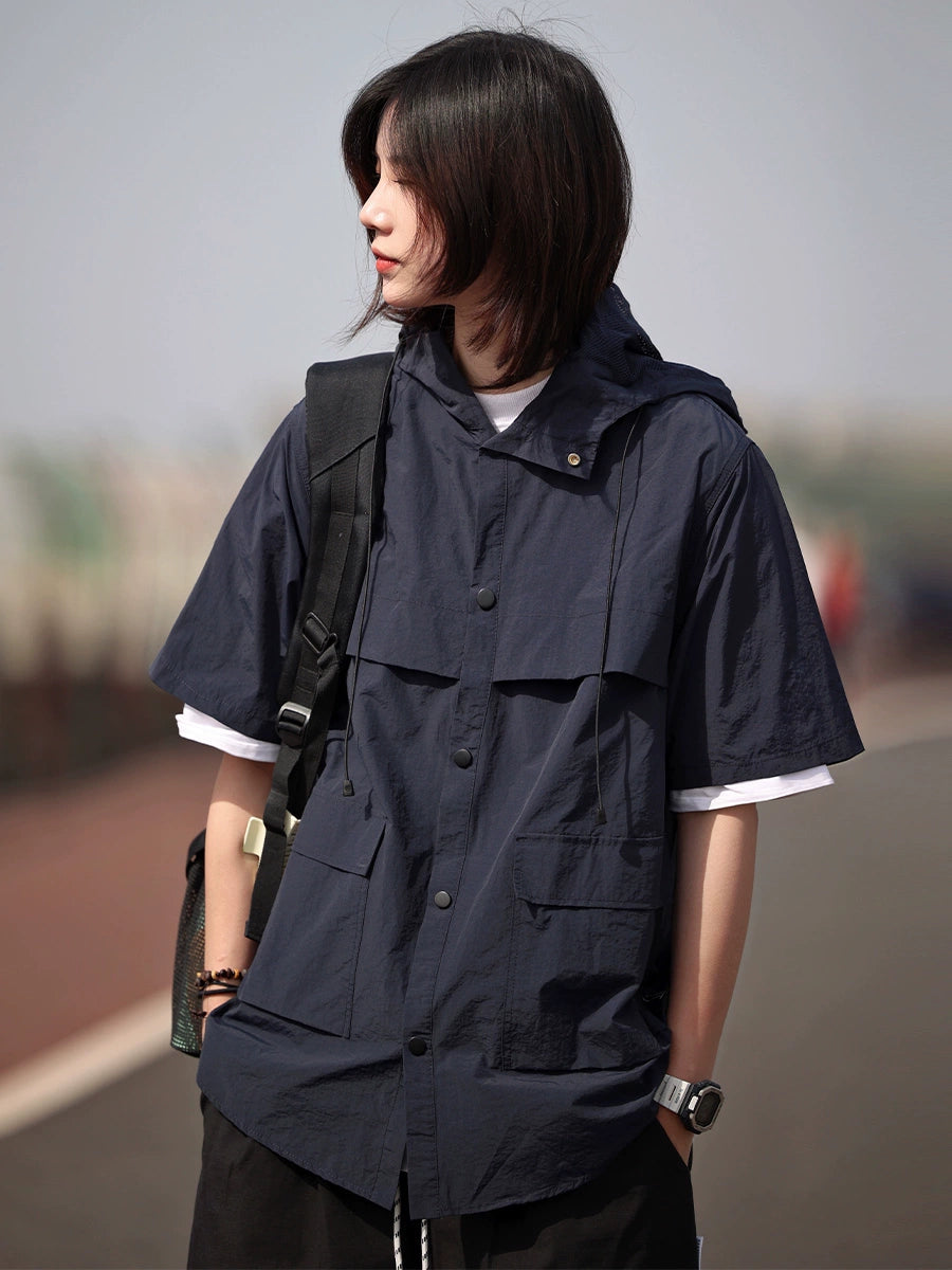 Short-sleeved shirt hooded jacket No.779