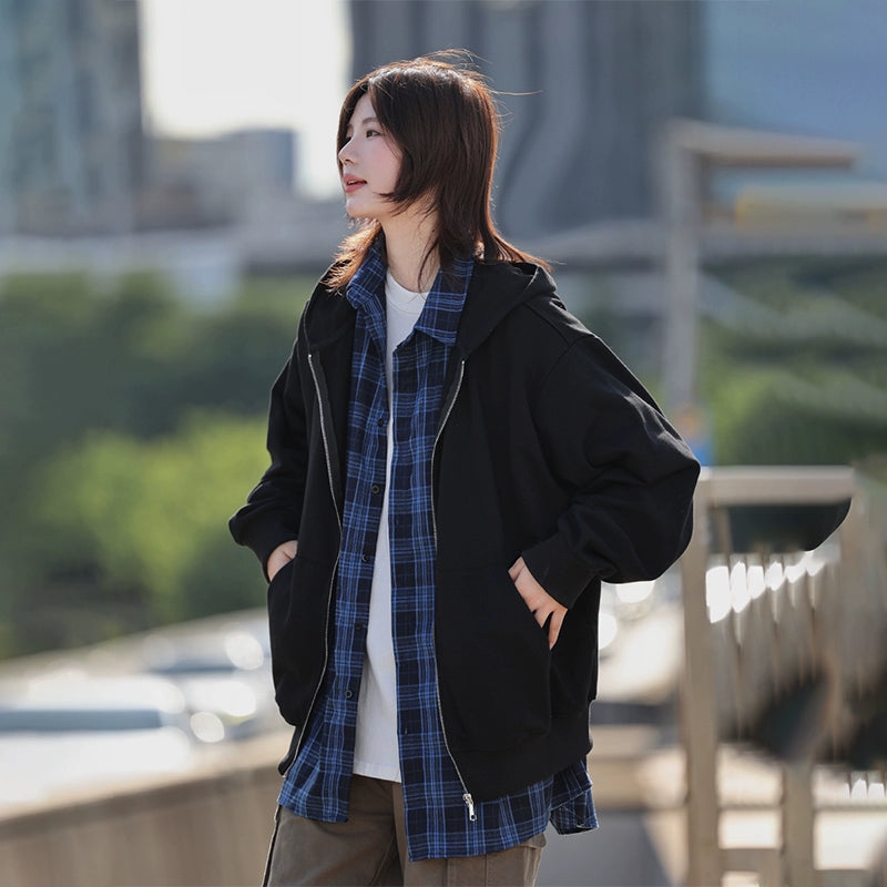 Sweatshirt, men's double hooded fake two-piece design No.1319