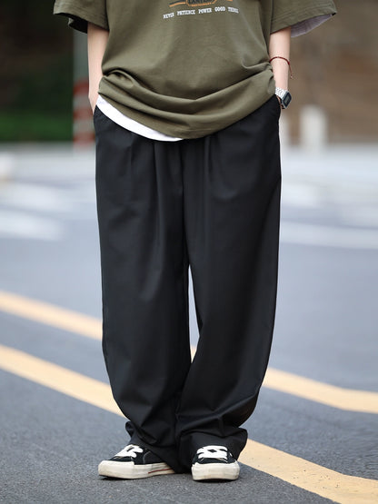 Solid color straight leg slacks long pants No.633