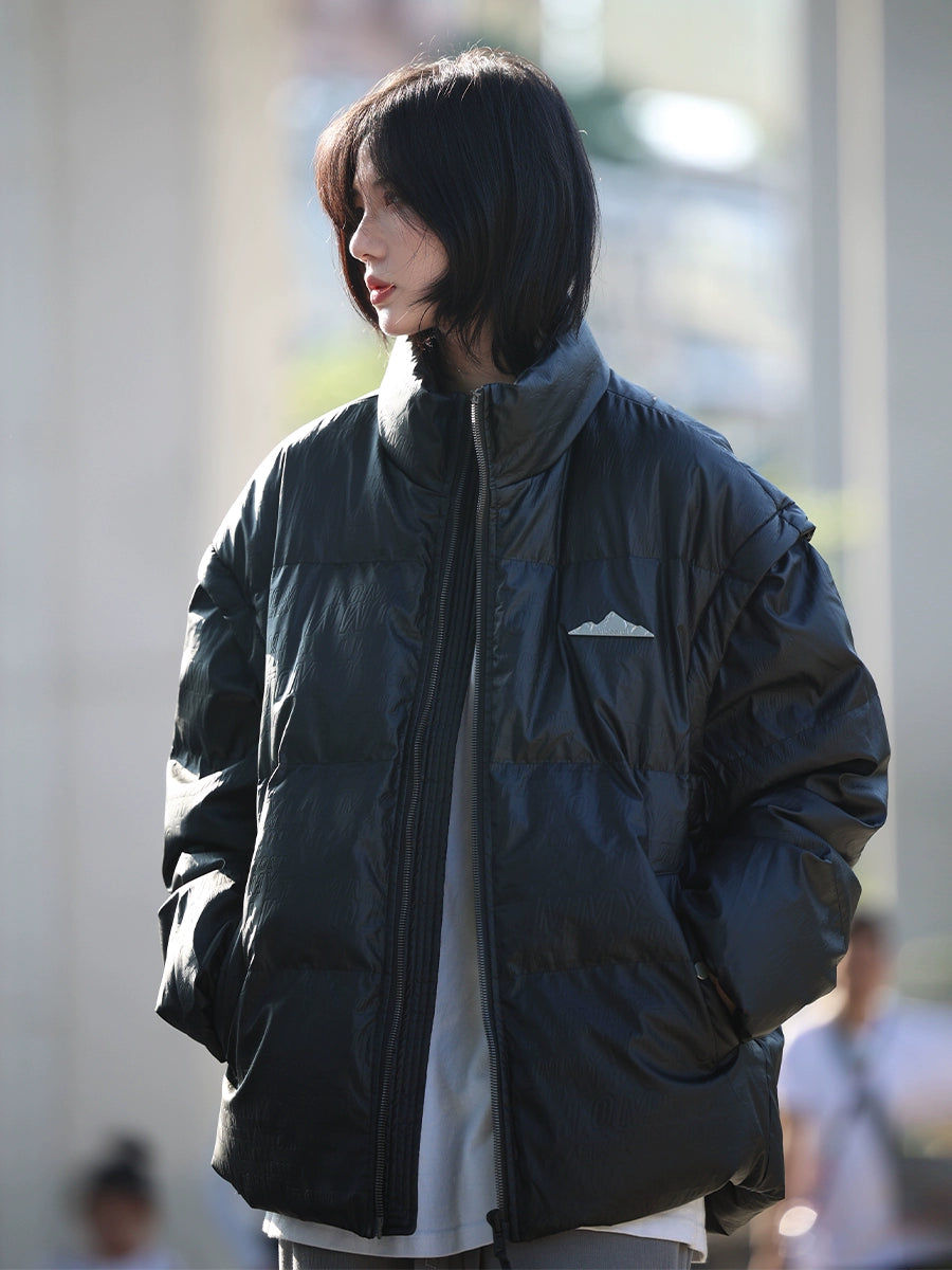 [DUCK DOWN] padded jacket with detachable sleeve jacket, puffer No.1033