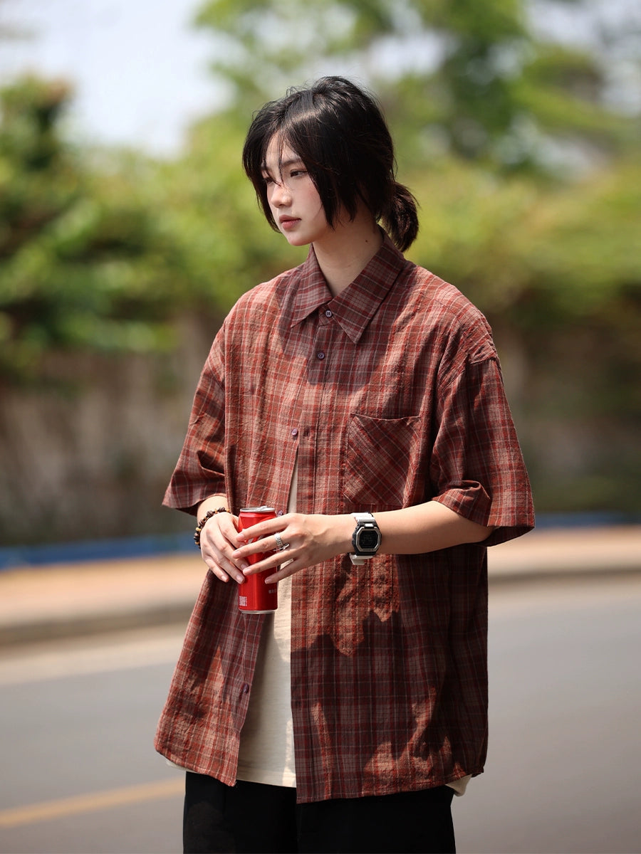 Plaid short sleeve shirt No.619