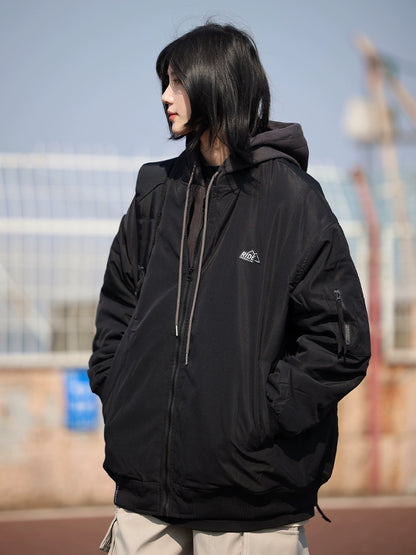 Fake hoodie bomber jacket winter thickened baseball uniform No.1094