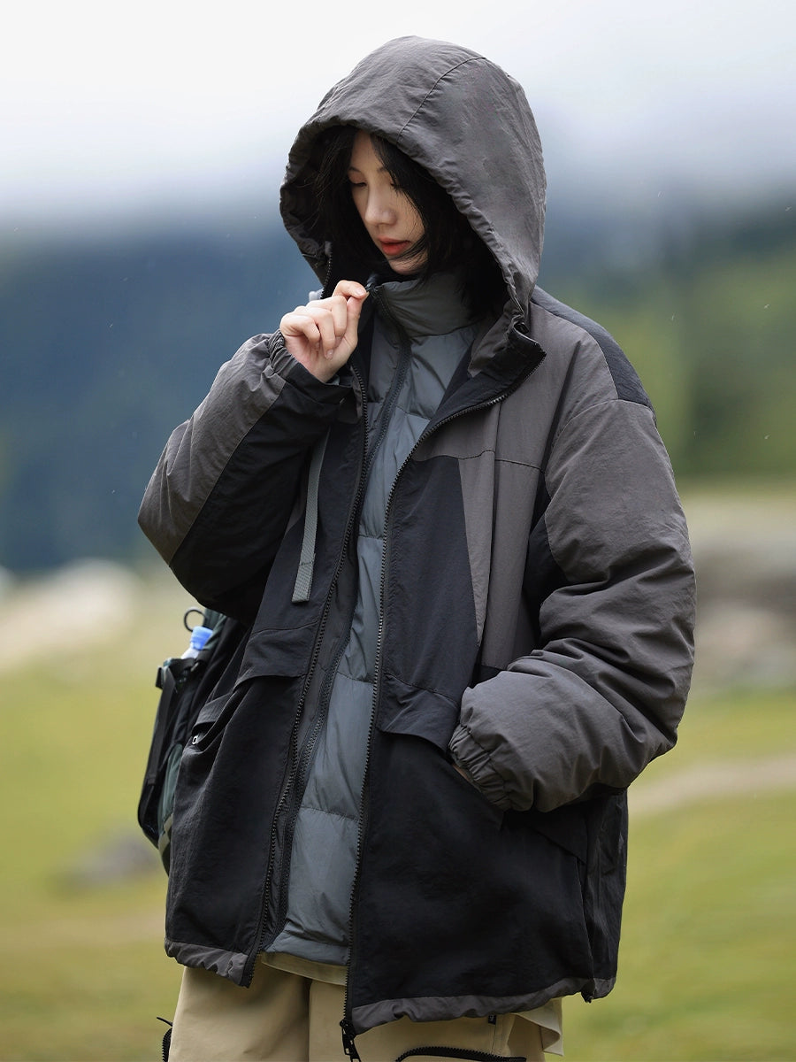 [DUCK DOWN] 2in1 with detachable padded jacekt outdoor windbreaker jacket No.986