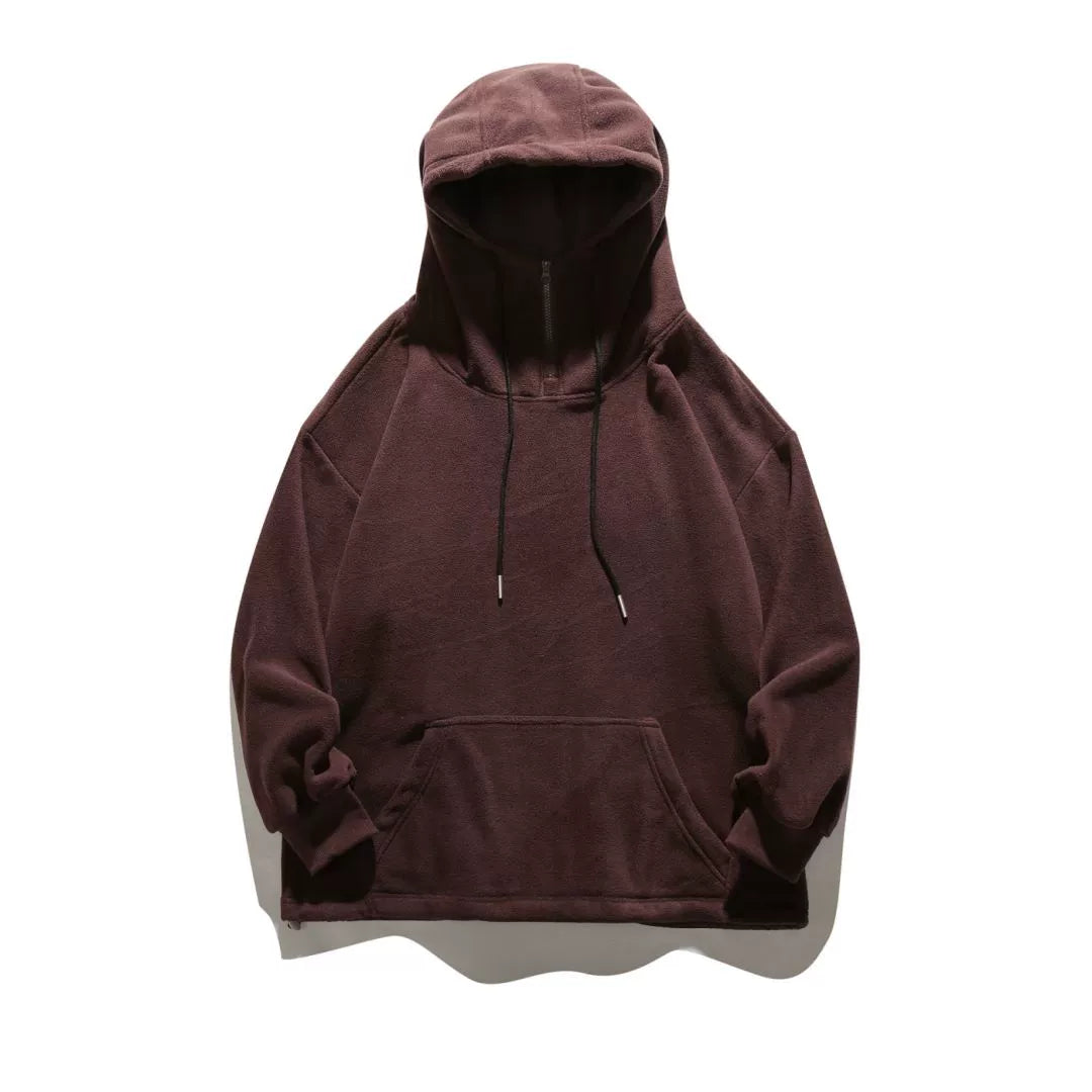 Polar fleece sweatshirt zipper hooded No.975