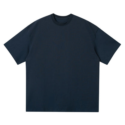 sleeve men's solid color T-shirt basic Japanese casual versatile loose retro trend heavy No.1837