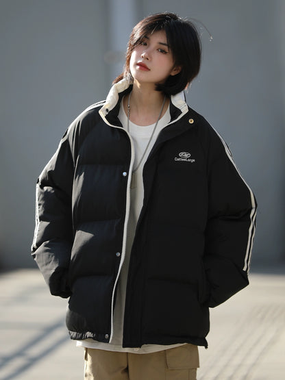 Striped stand up collar padded jacket, puffer No.1053