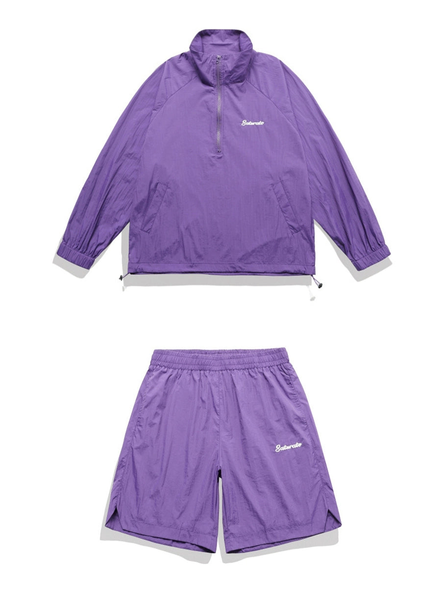 UPF50+ sunscreen clothing set-up two-piece summer light UV protection casual shorts+jacket