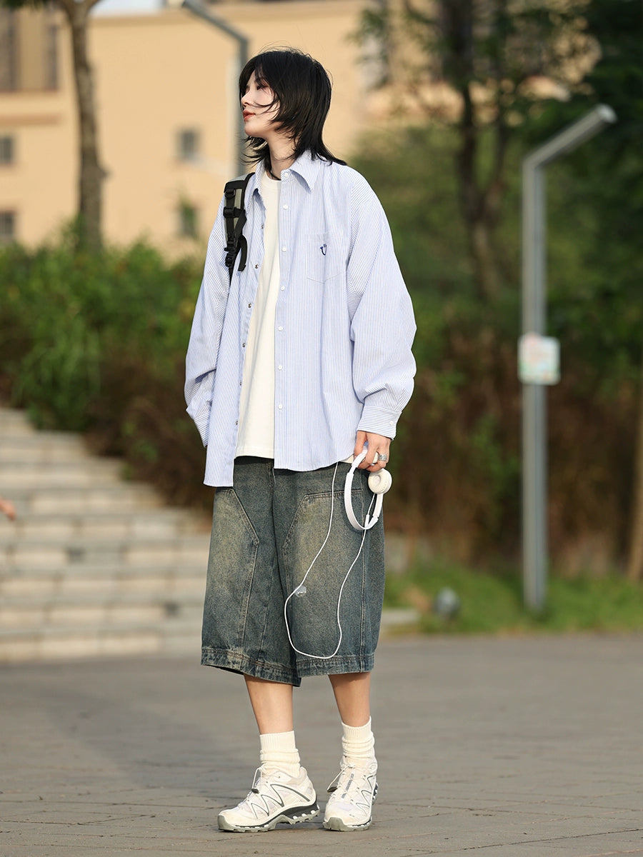 Retro long-sleeved shirt No.1233