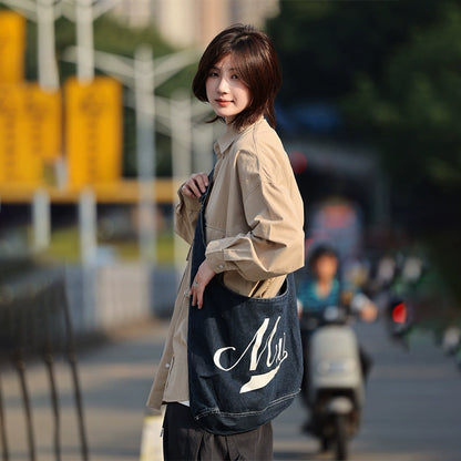 Denim canvas crossbody bag No.1301