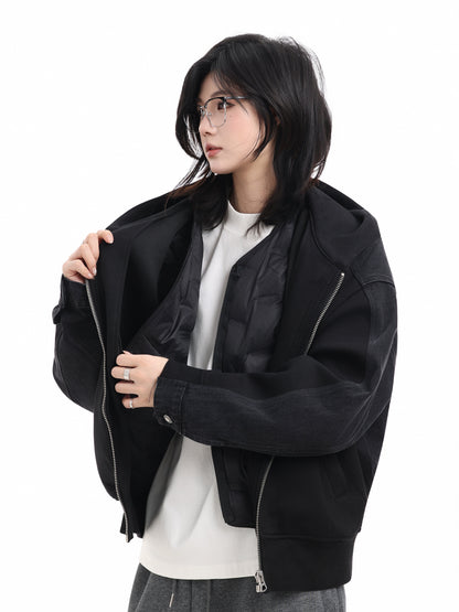 2-in-1 Duck Down Detachable Hooded Zip-Up No. 1706