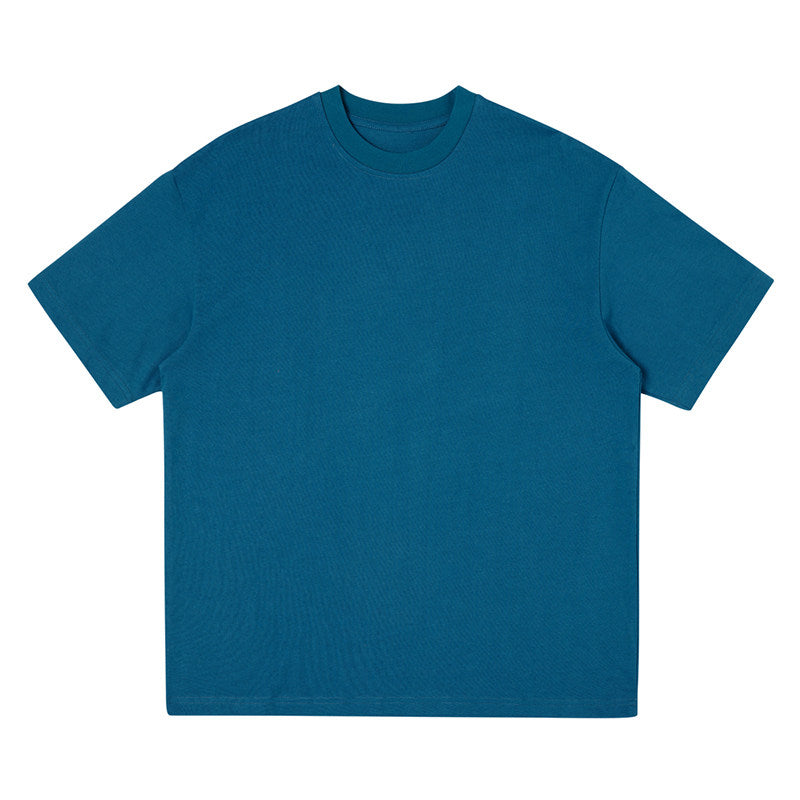 sleeve men's solid color T-shirt basic Japanese casual versatile loose retro trend heavy No.1837