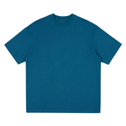 sleeve men's solid color T-shirt basic Japanese casual versatile loose retro trend heavy No.1837