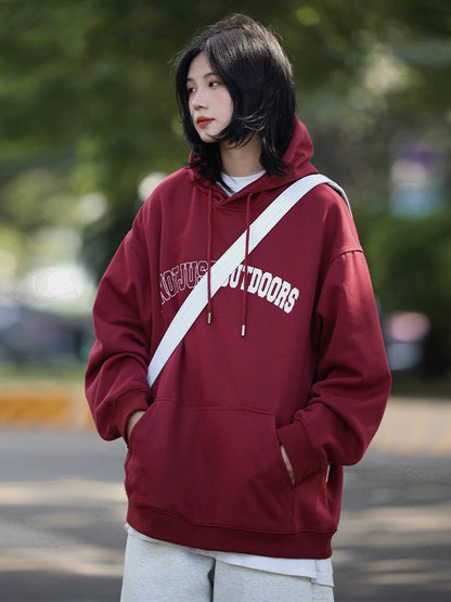 Hooded burgundy sweatshirt