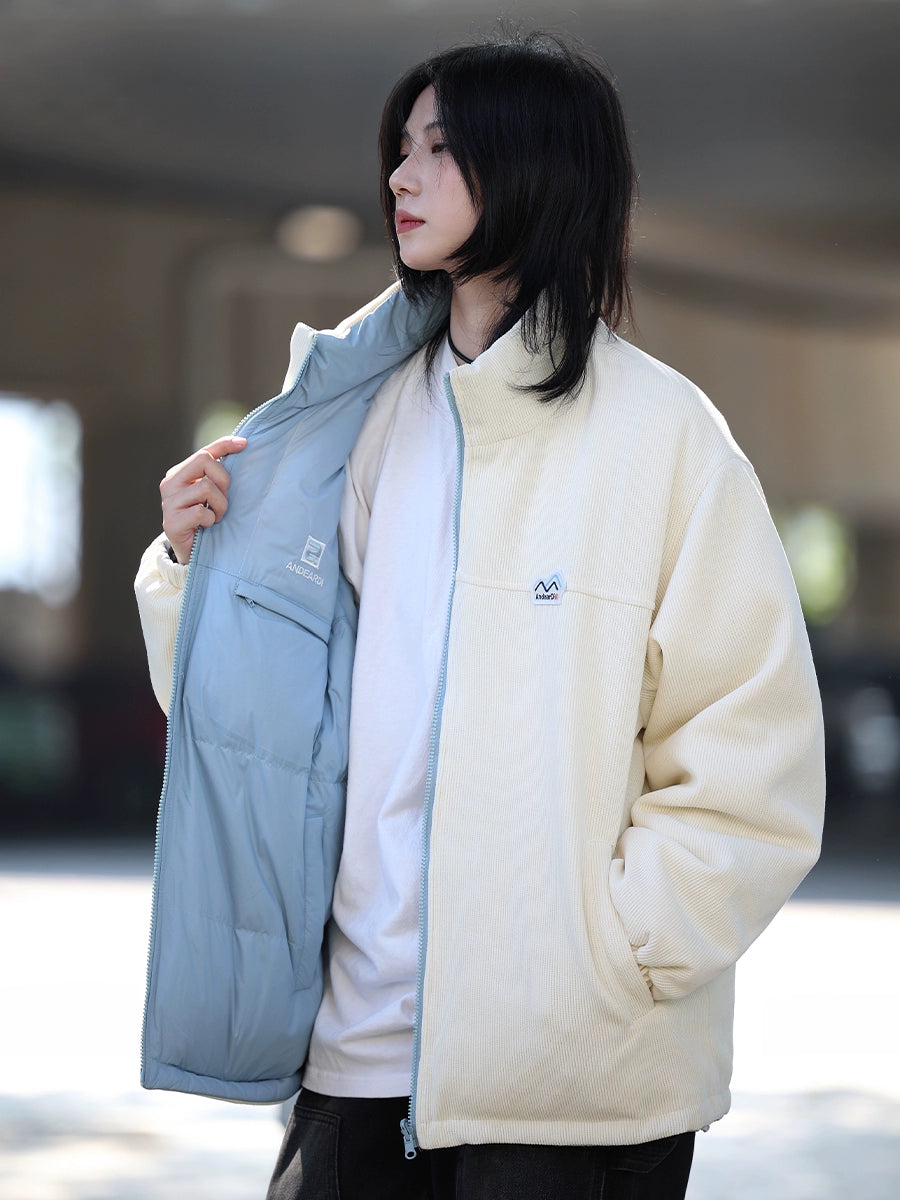 [DUCK DOWN] Reversible down jacket corduroy jacket No.981