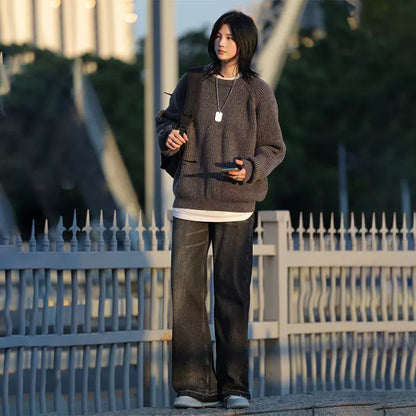 Loose sweater men's and women's pullovers No.1407