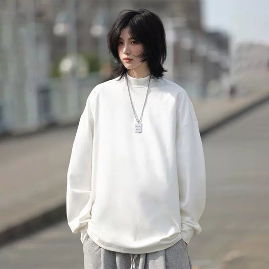 Half-high-necked velvet base sweatshirt No.1421