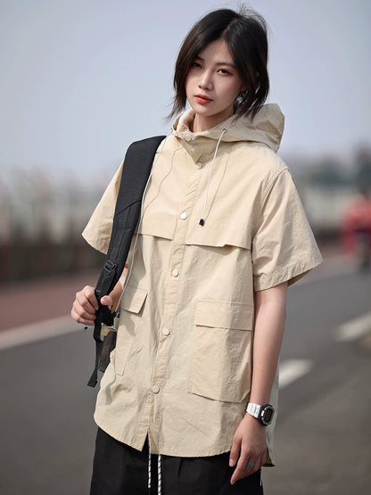 Short-sleeved shirt hooded jacket No.779