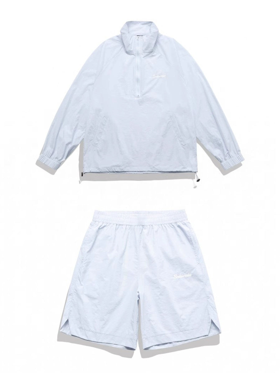 UPF50+ sunscreen clothing set-up two-piece summer light UV protection casual shorts+jacket