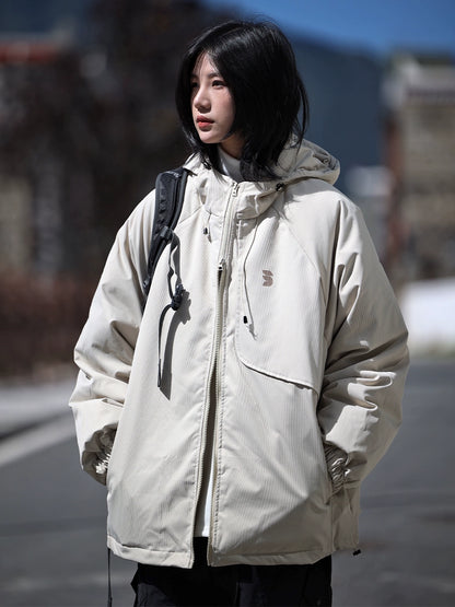 [DUCK DOWN] 90 white duck down hooded warm puffer, down jacket No.1001