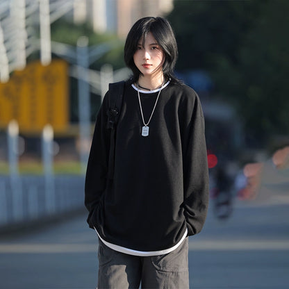 Fake two long-sleeved men's and women's sweatshirts No.1402