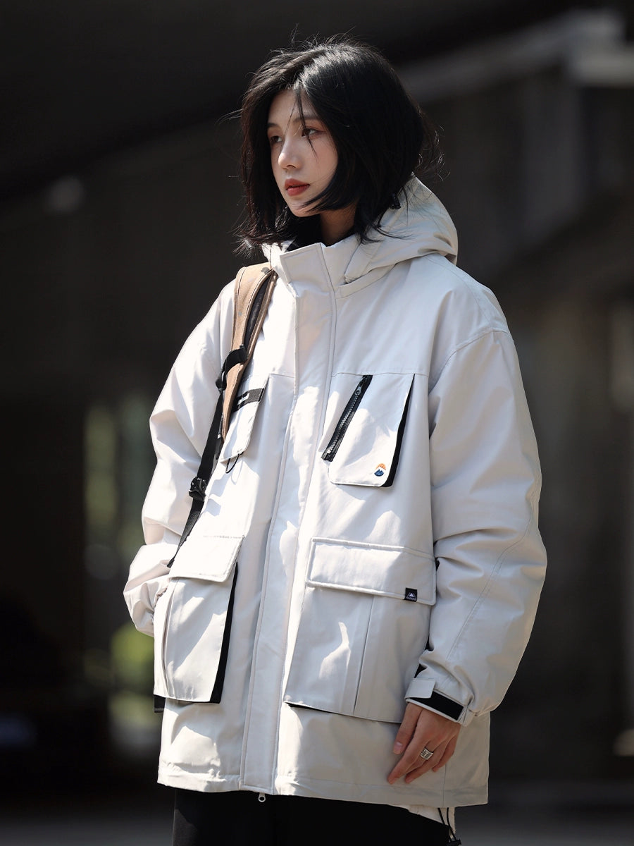 [Duck down] down jacket white detachable hooded No.979