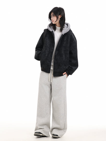 Vegan Leather Mink Hooded Jumper No.1669