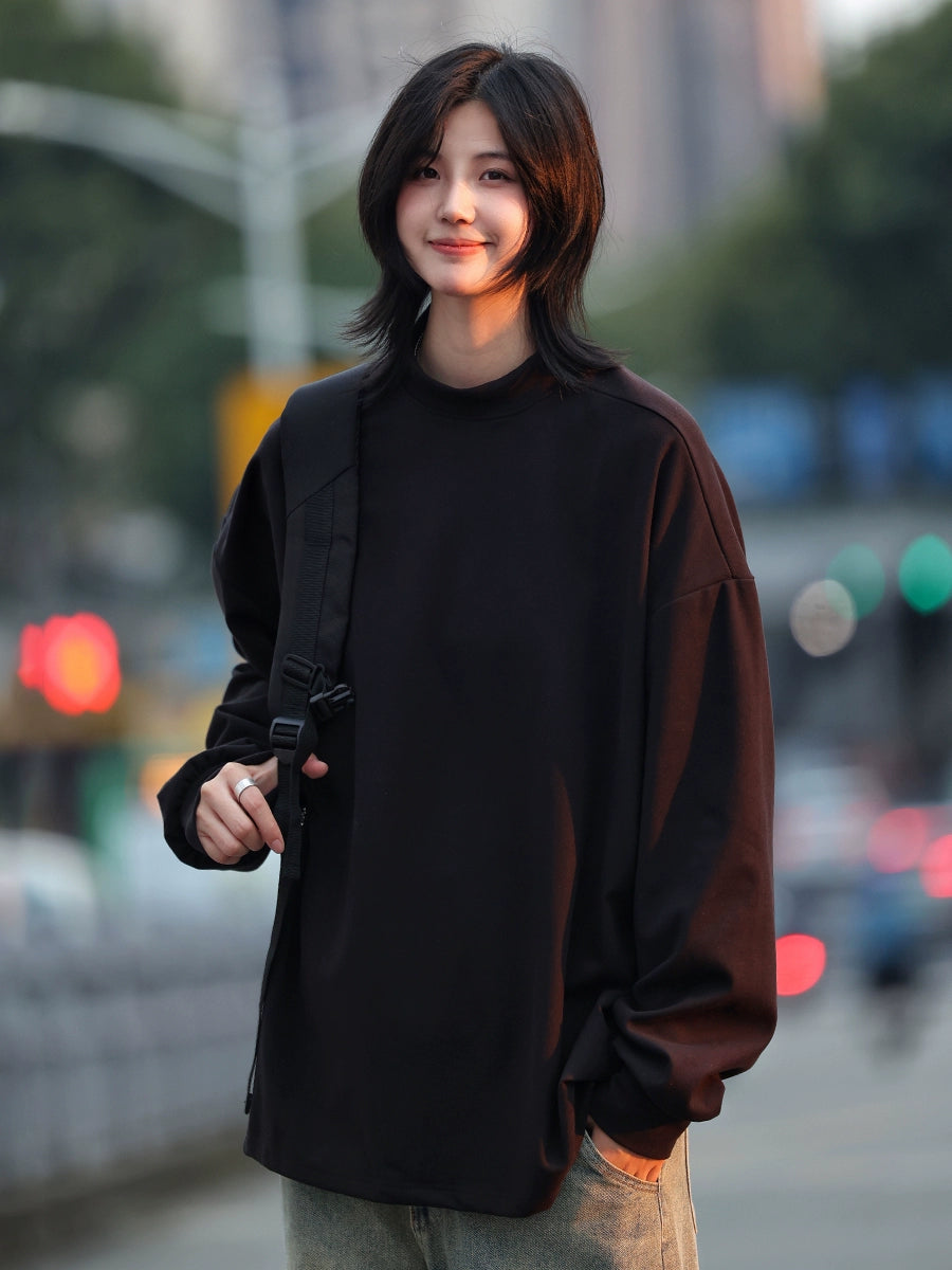 Half-high-necked velvet base sweatshirt No.1421