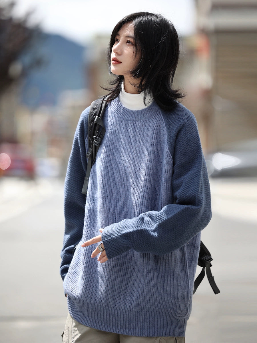 Raglan sleeve sweater crewneck knit No.969