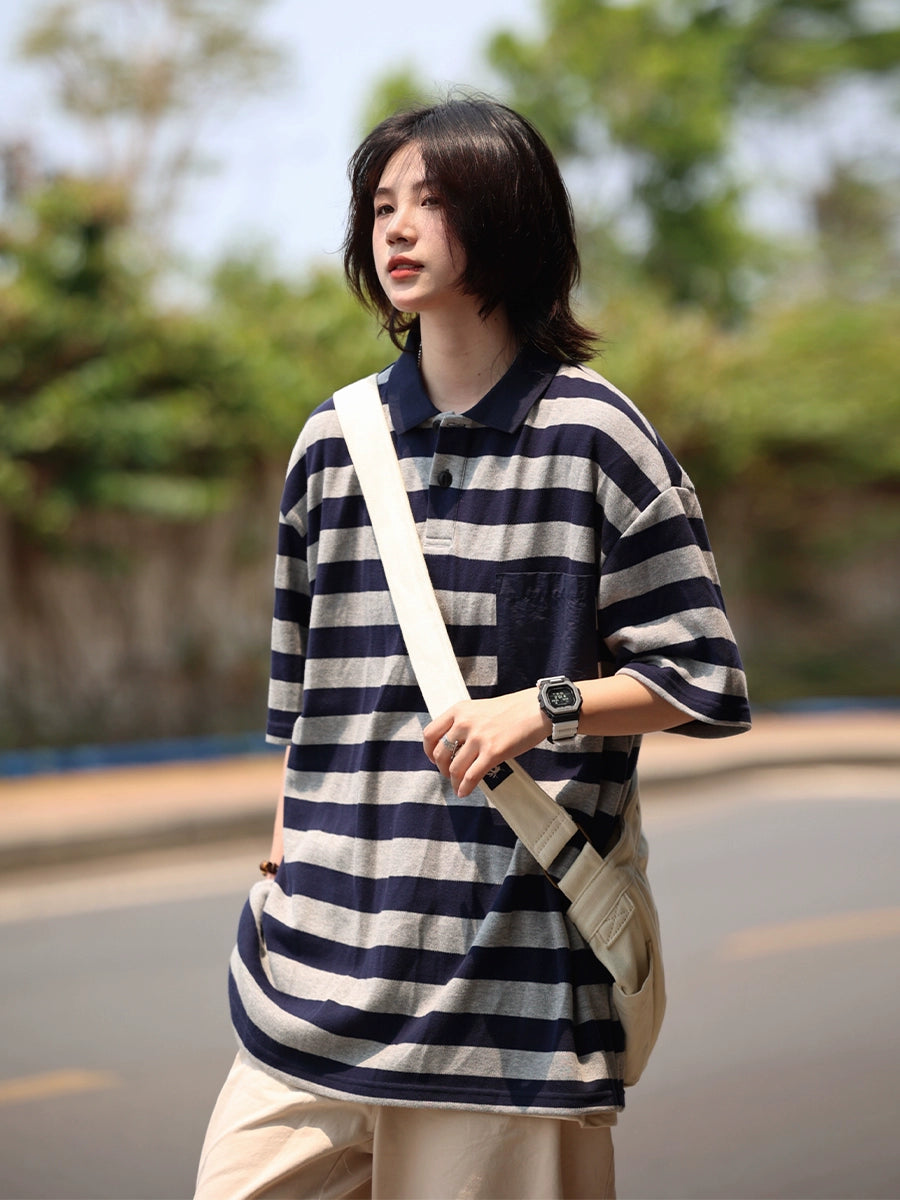 Striped Short Sleeve Polo Shirt No.623