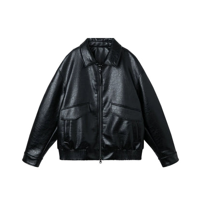 Duck-Down Winter Vegan Leather Jacket No. 1725