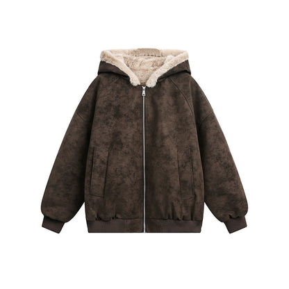 Vegan Leather Mink Hooded Jumper No.1669