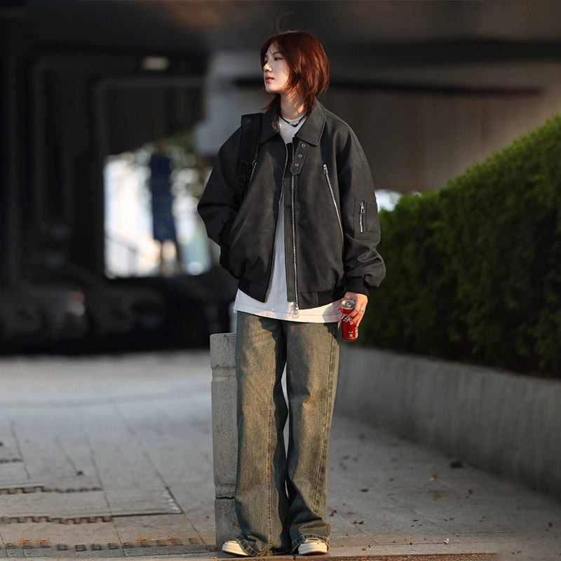 PU leather jacket No.1362