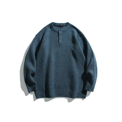 Wool, Semi-Open Collar, Knitted Sweater No.1409