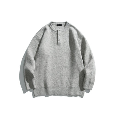 Wool, Semi-Open Collar, Knitted Sweater No.1409