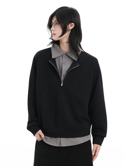 Half Zip-Up Shirt Knitwear No. 1651