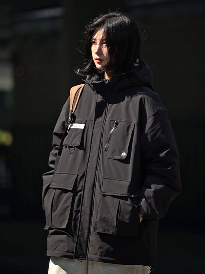 [Duck down] down jacket white detachable hooded No.979