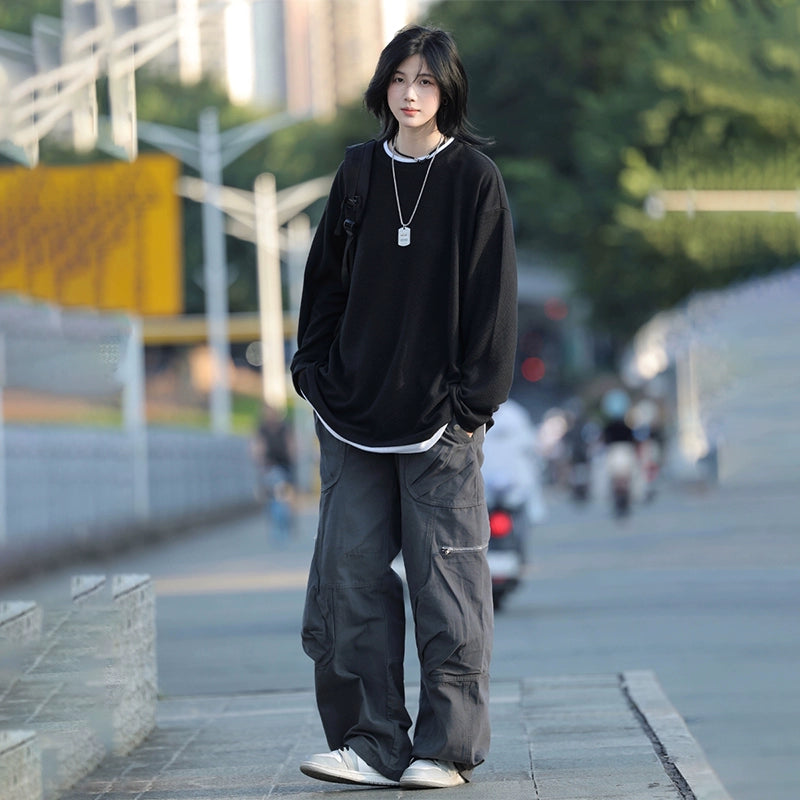 Fake two long-sleeved men's and women's sweatshirts No.1402