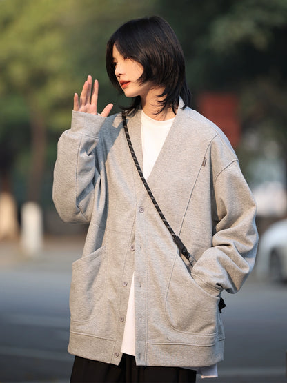 Japanese vintage collarless cardigan No.1213