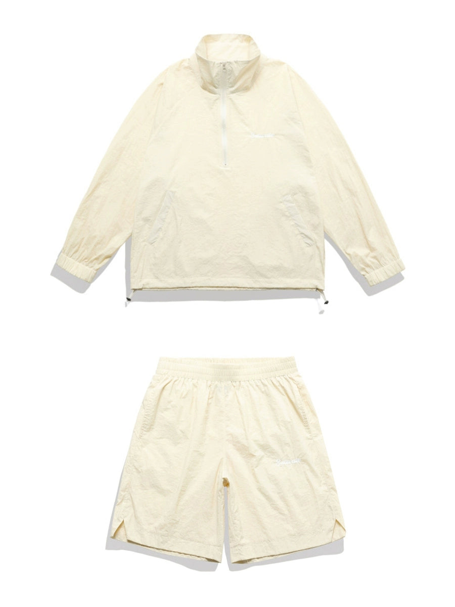 UPF50+ sunscreen clothing set-up two-piece summer light UV protection casual shorts+jacket