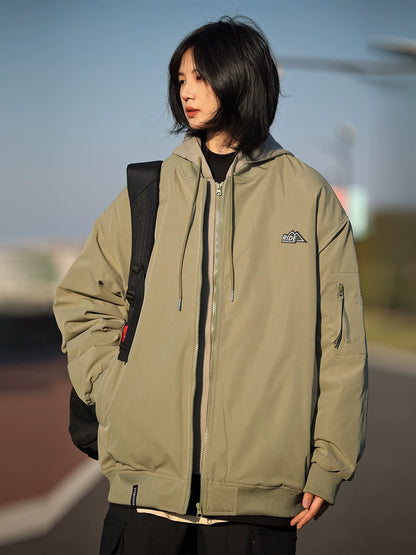 Fake hoodie bomber jacket winter thickened baseball uniform No.1094