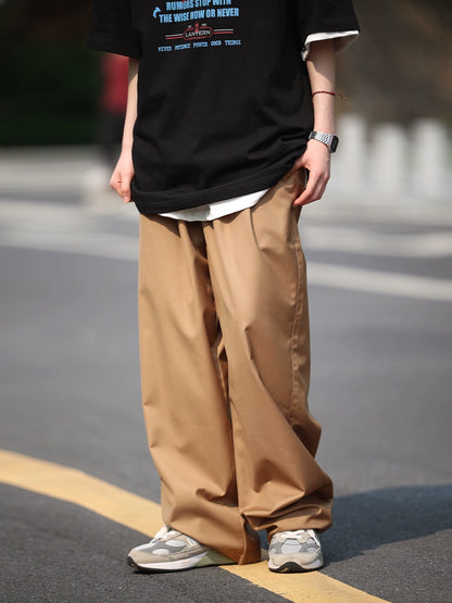 Solid color straight leg slacks long pants No.633